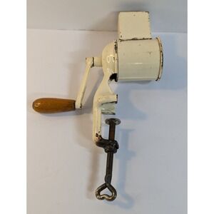 Vintage Zassenhaus Nut Mill Drum Grater Almond Mill With Crank, Enameled